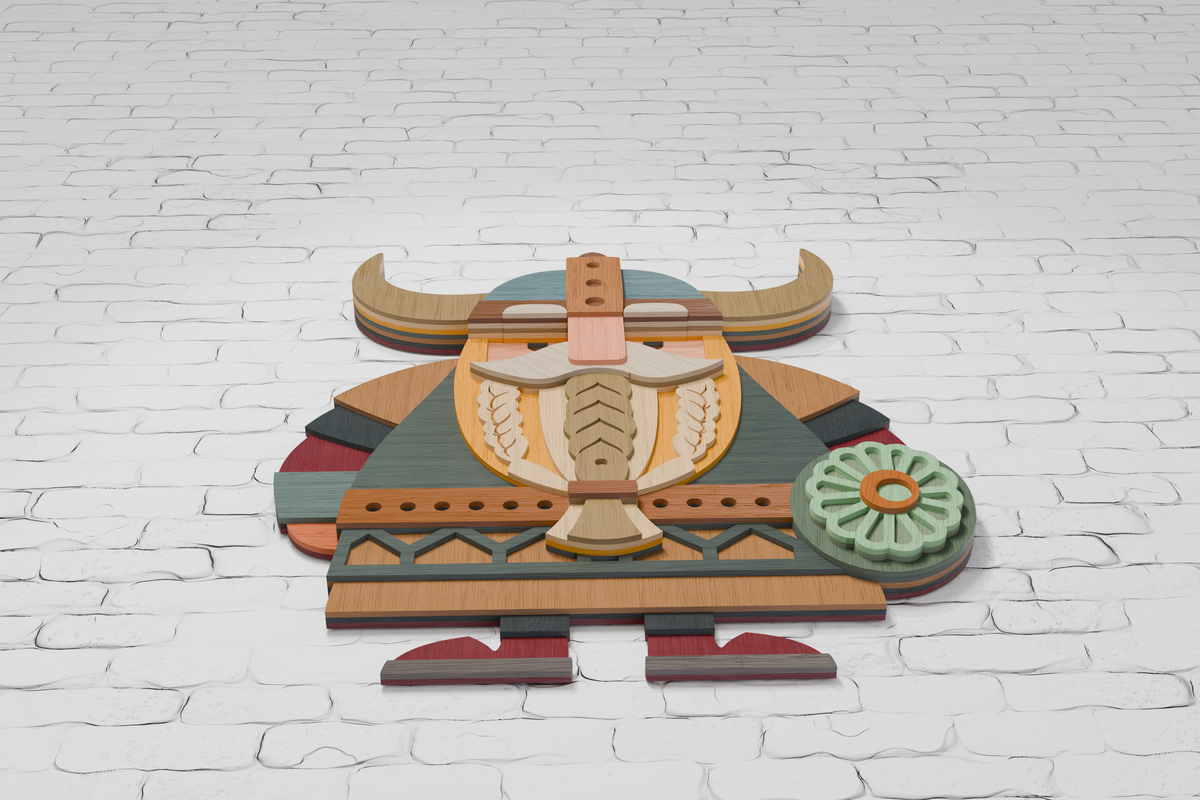 Laser cut Norse warrior from plywood SVG

