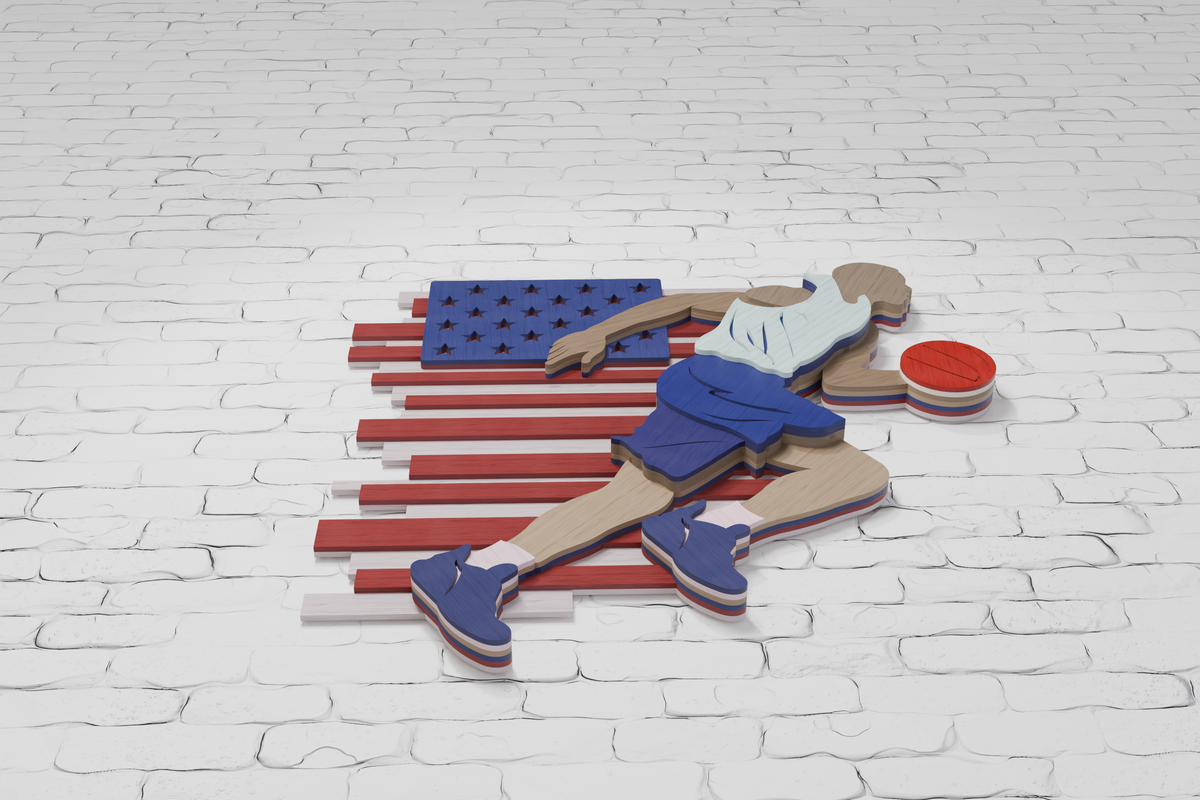 Laser cut basketball player from plywood SVG

