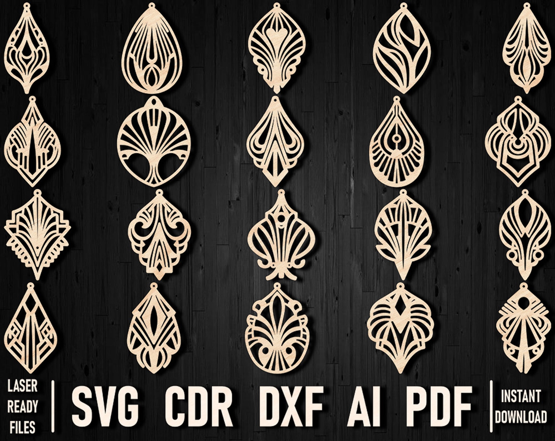 Laser cut earrings design