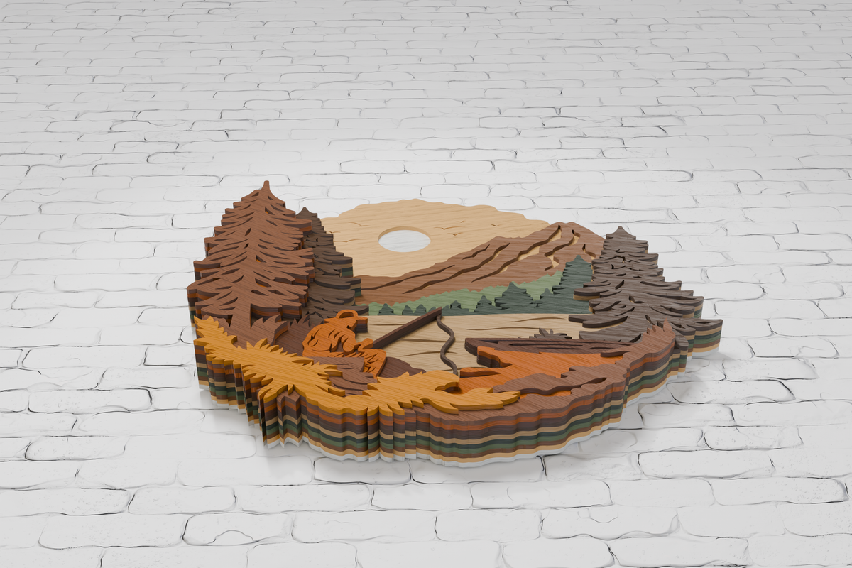 Laser cut fisherman from plywood SVG

