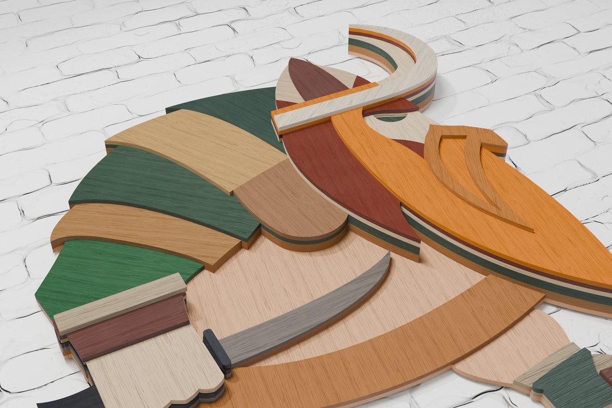 Laser cut layered Viking Warrior sign for home decor