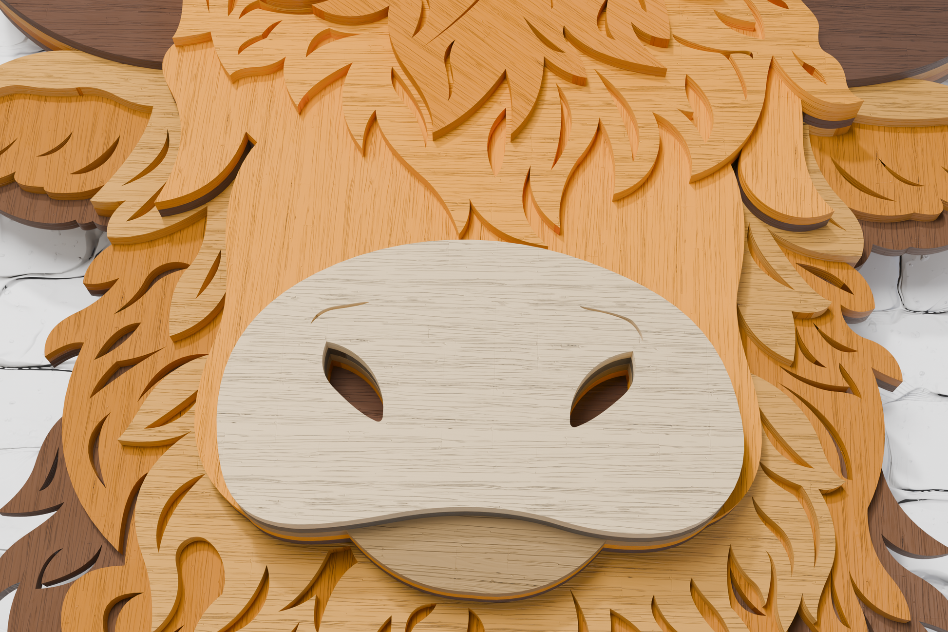 Laser engraver Highland cow multilayer DIY

