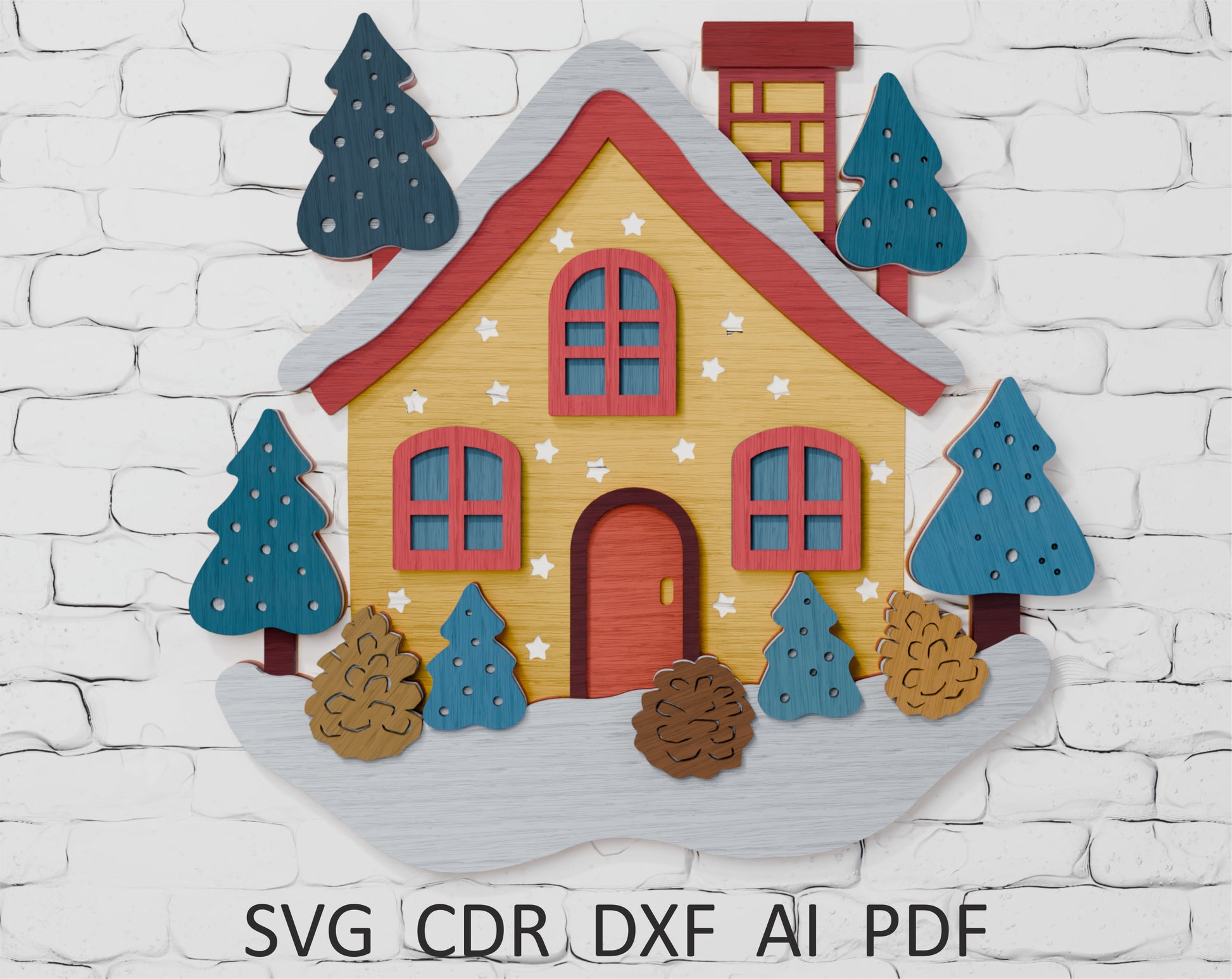 Layered-Christmas-House-Paper-Cut-Cricut-SVG