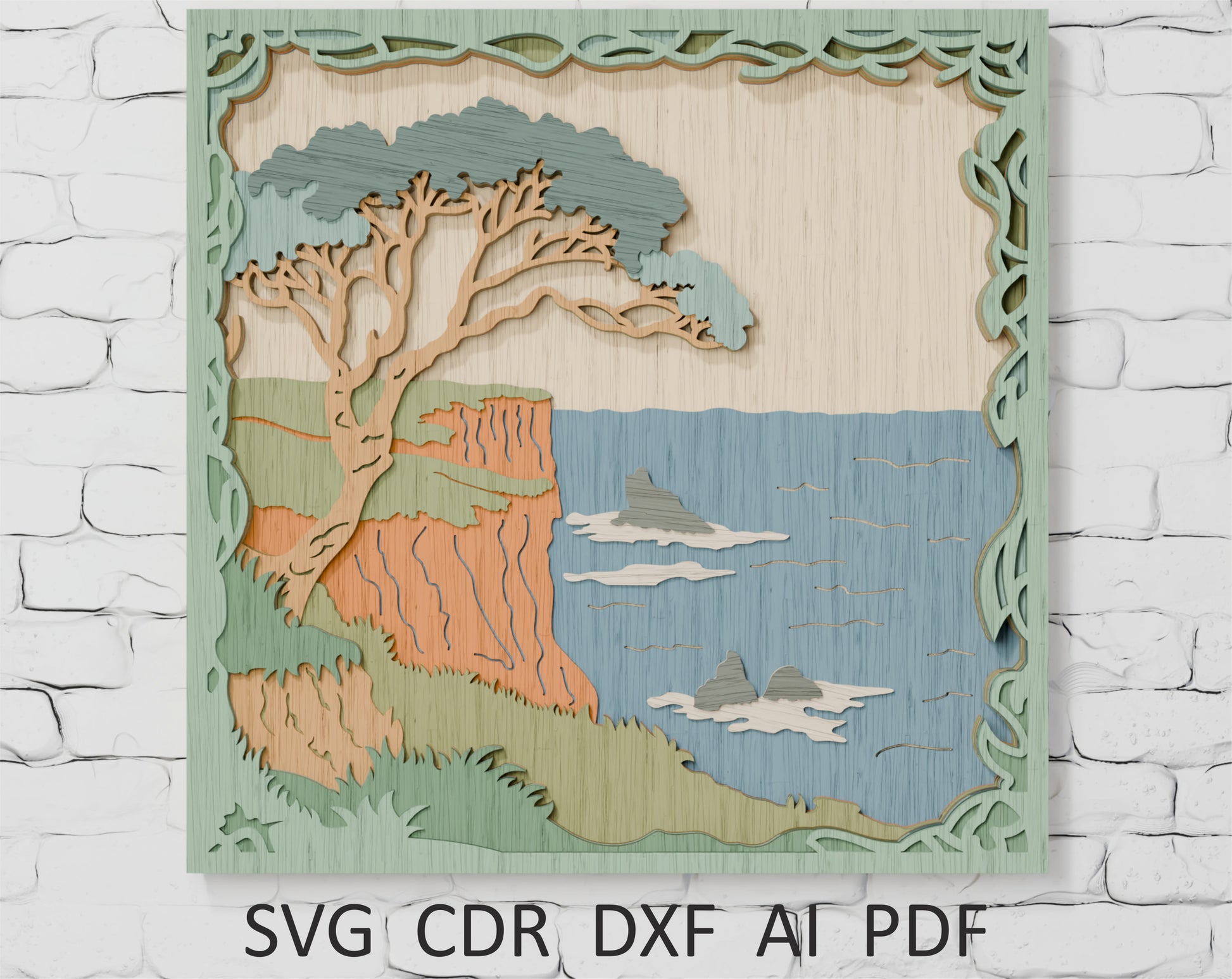 Layered-Coastal-Rocks-Paper-Cut-Cricut-SVG