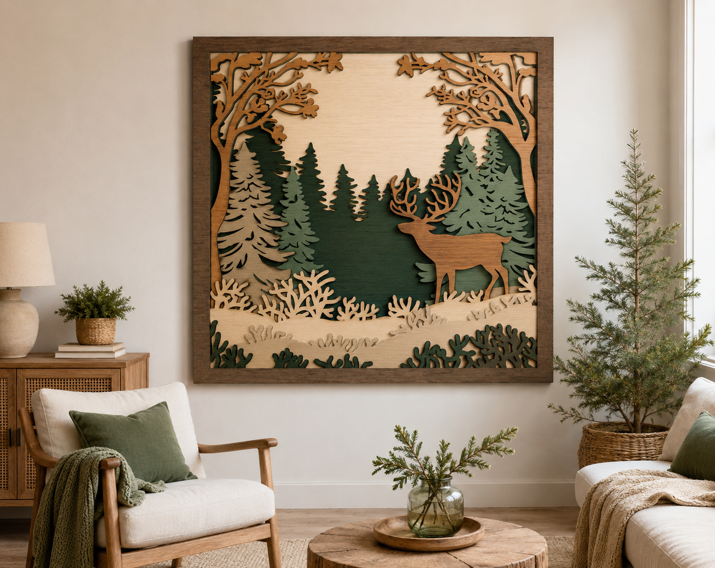Layered-Deer-Forest-Paper-Cut-Cricut-SVG