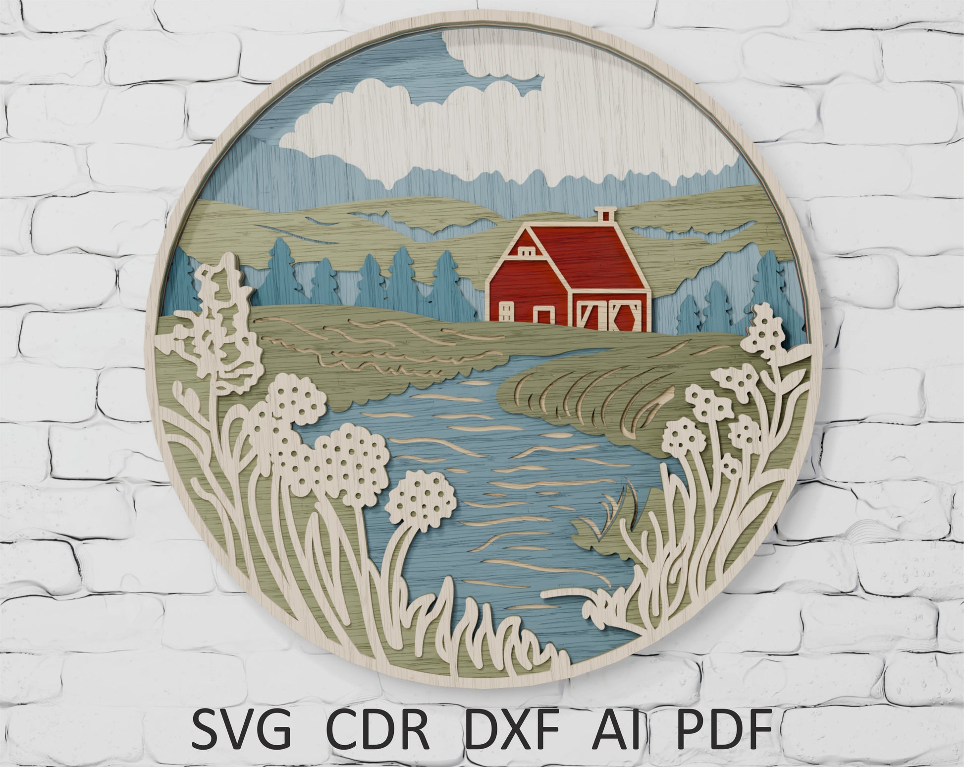 Layered-Farmhouse-River-Paper-Cut-Cricut-SVG