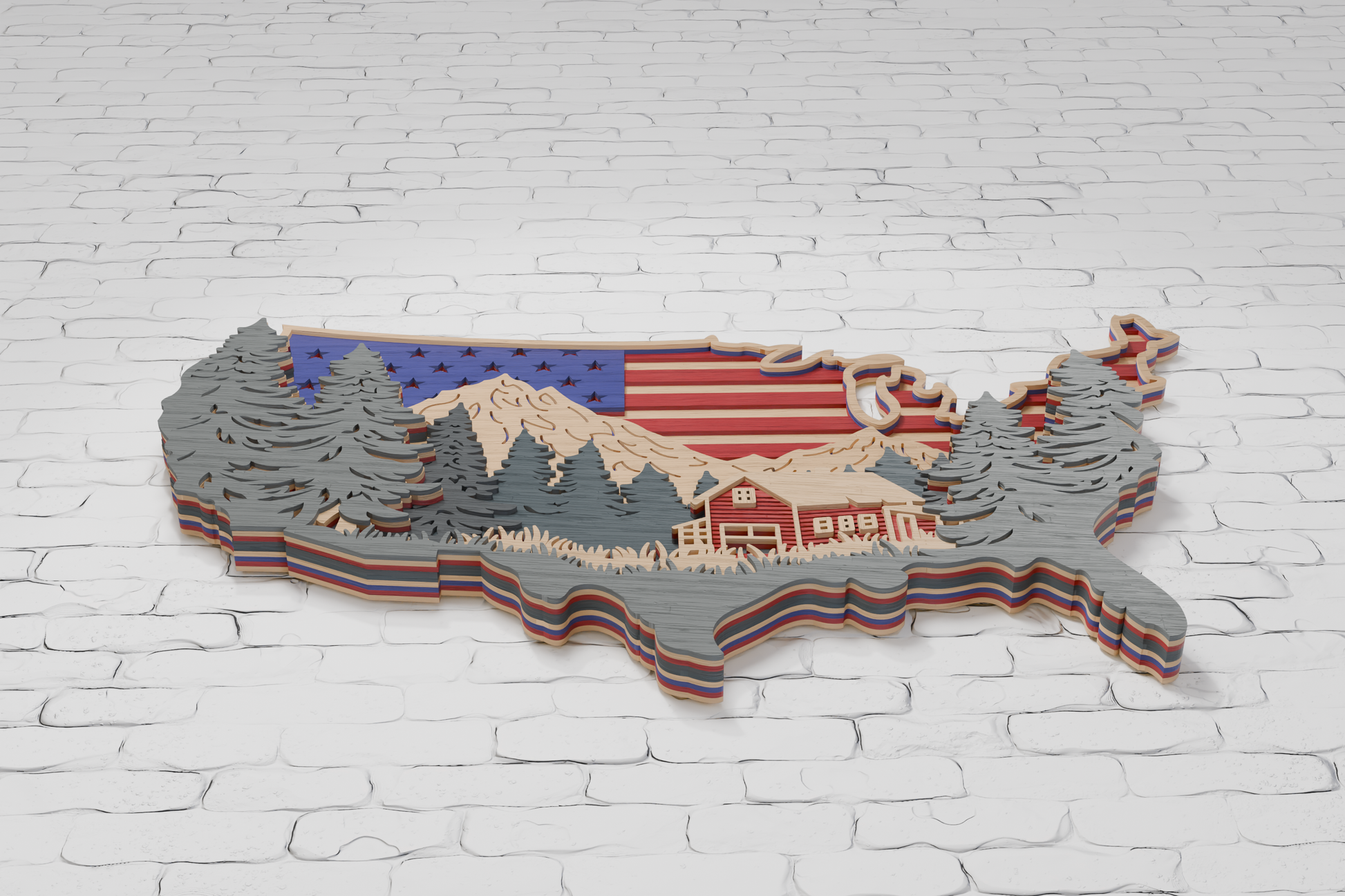 Layered-US-Map-Farm-Paper-Cut-Cricut-SVG
