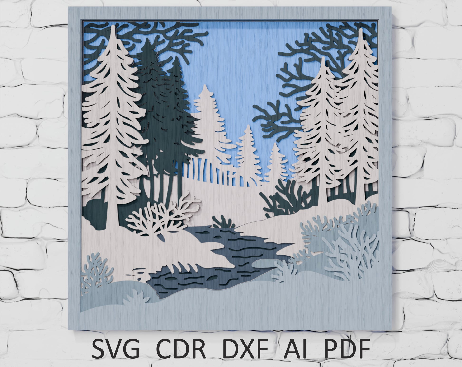 Layered-Winter-Forest-Paper-Cut-Cricut-SVG