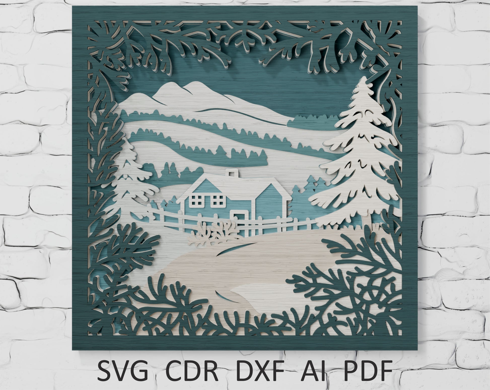 Layered-Winter-Mountain-Farmhouse-Paper-Cut-Cricut-SVG