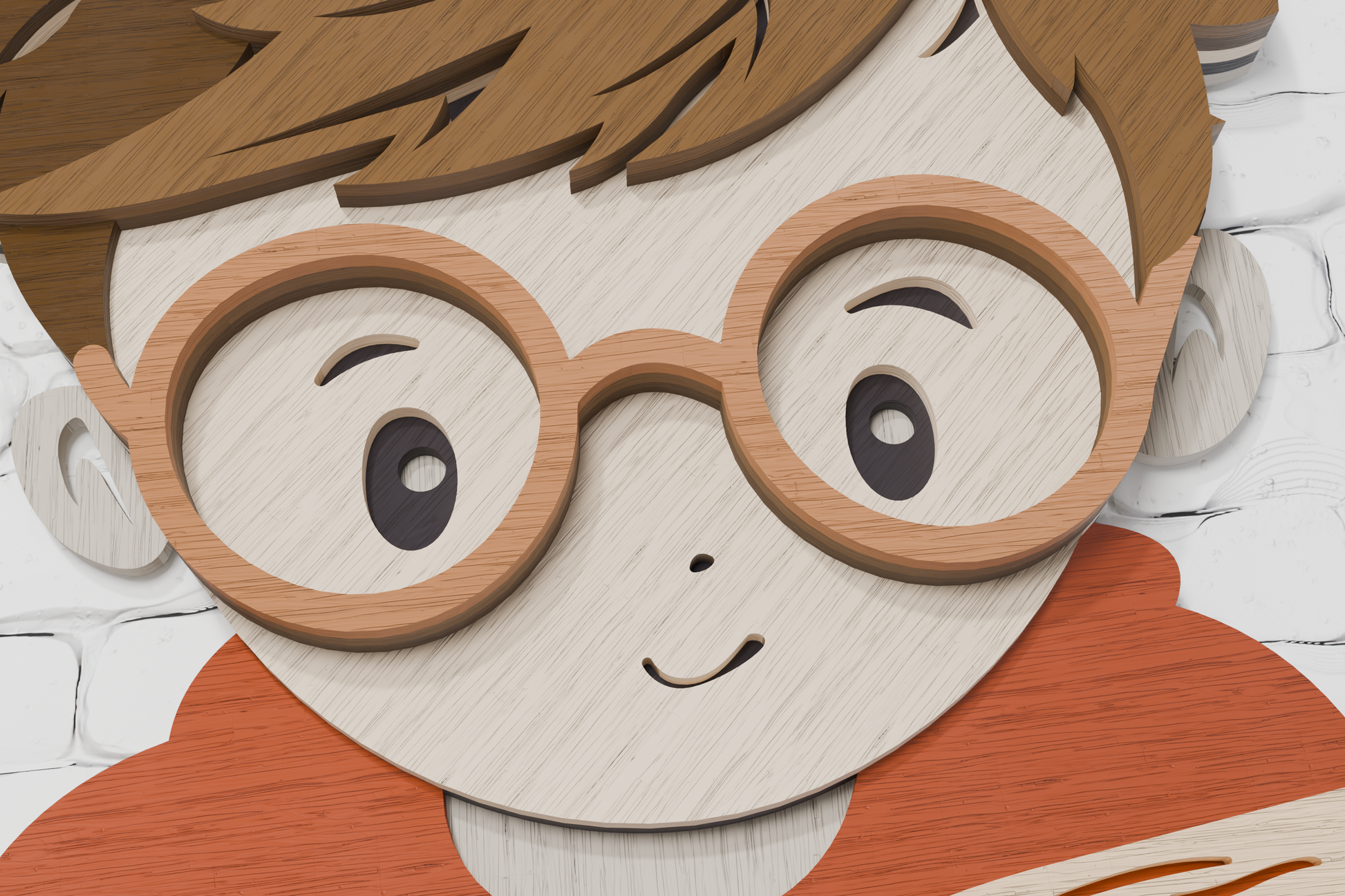Layered Boy Reading Book SVG laser cut design for paper plywood