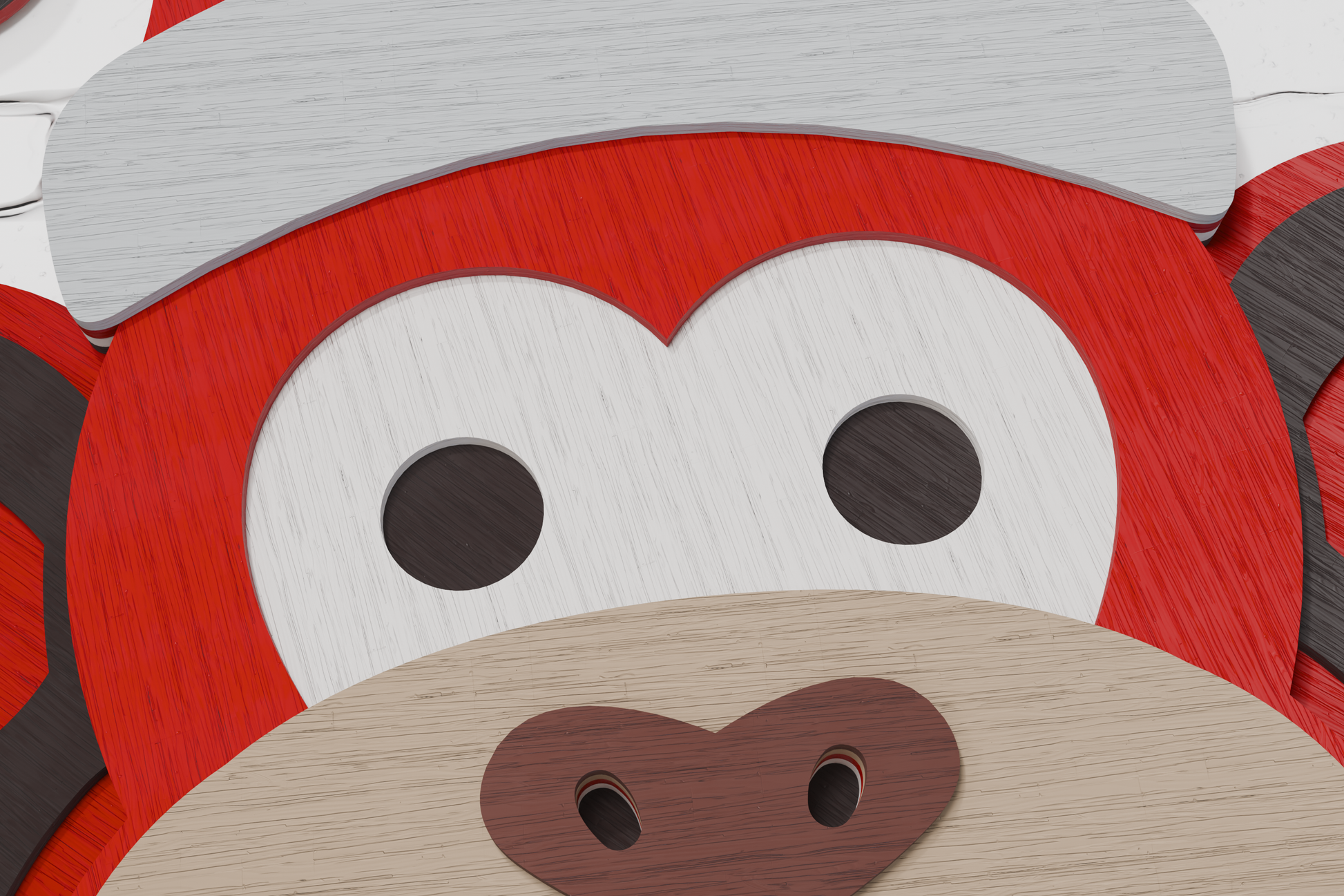 Layered Christmas Monkey Head Glowforge xTool cut file