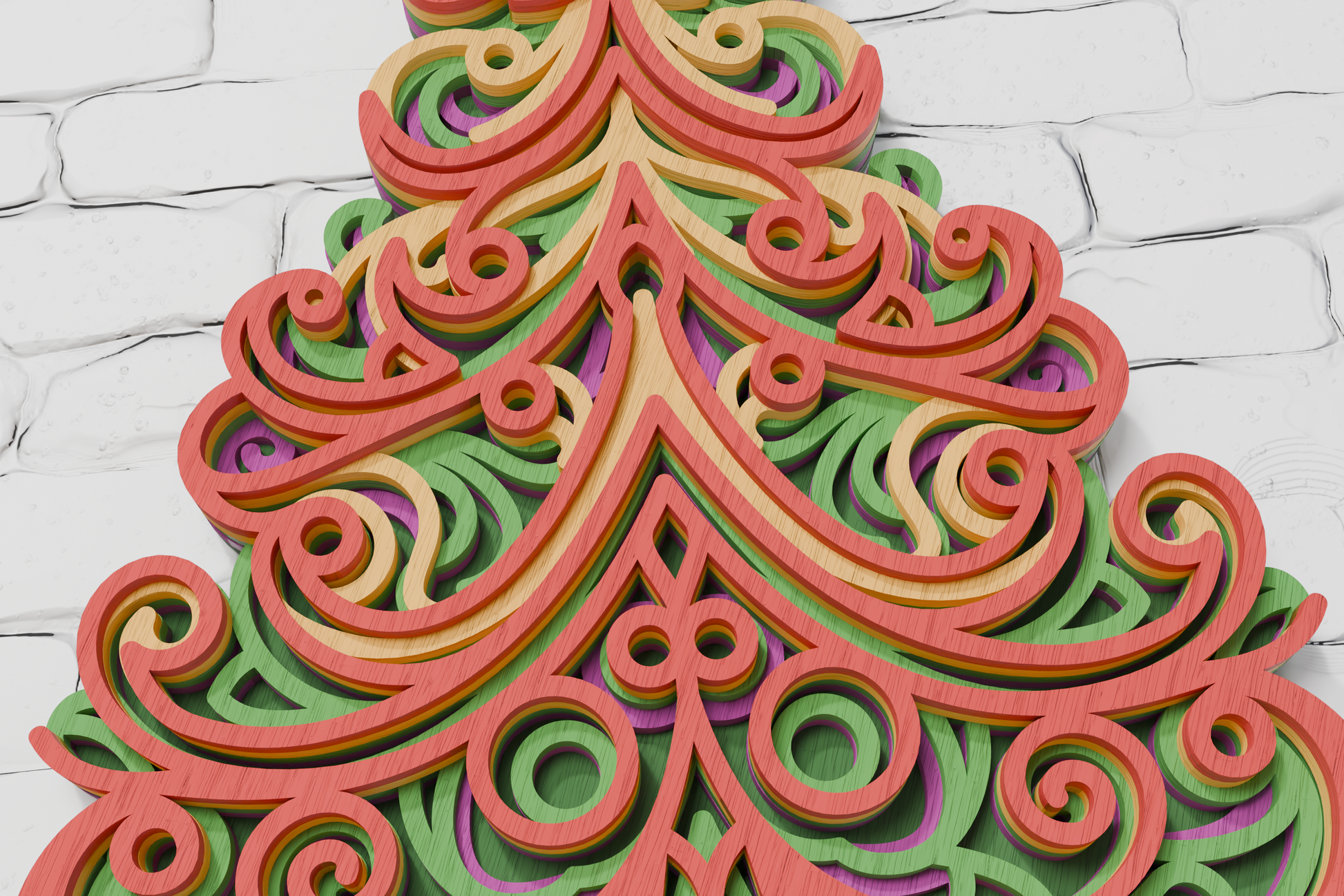 Layered Christmas Tree Glowforge xTool cut file