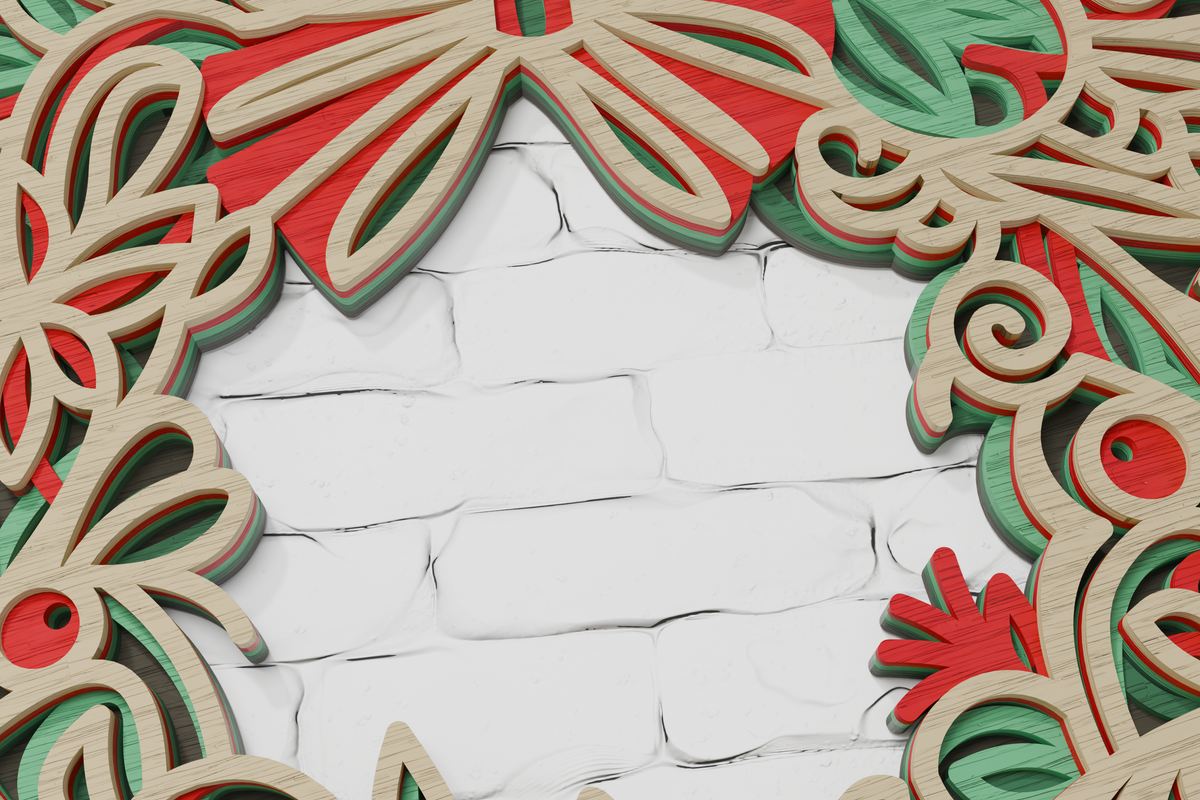 Layered Christmas Wreath Glowforge xTool cut file