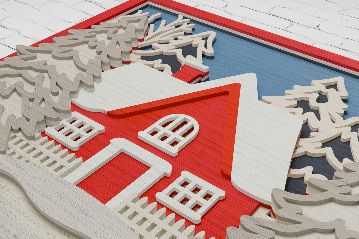 Layered Christmas house design for Cricut maker


