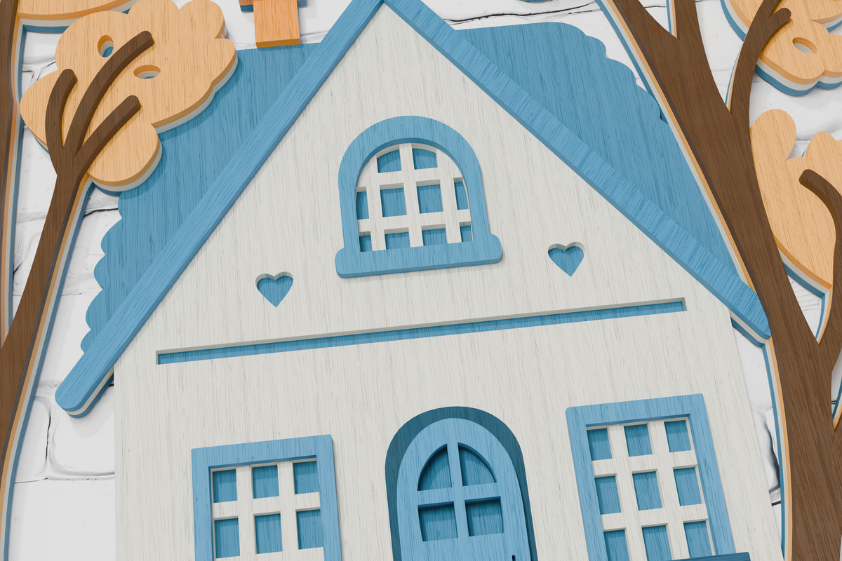 Layered Farmhouse Glowforge xTool cut file