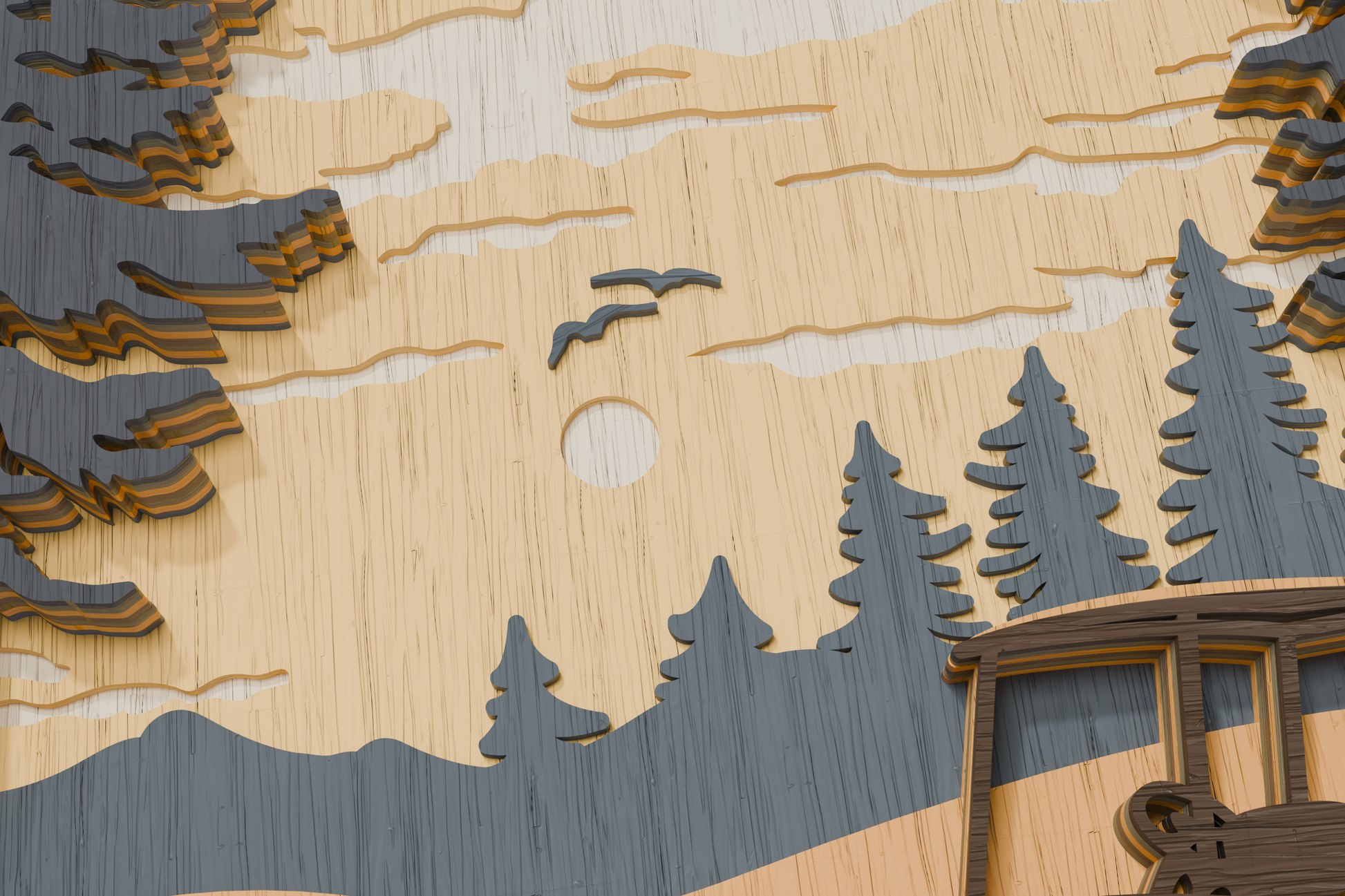 Layered Golf Cart SVG laser cut design for paper plywood