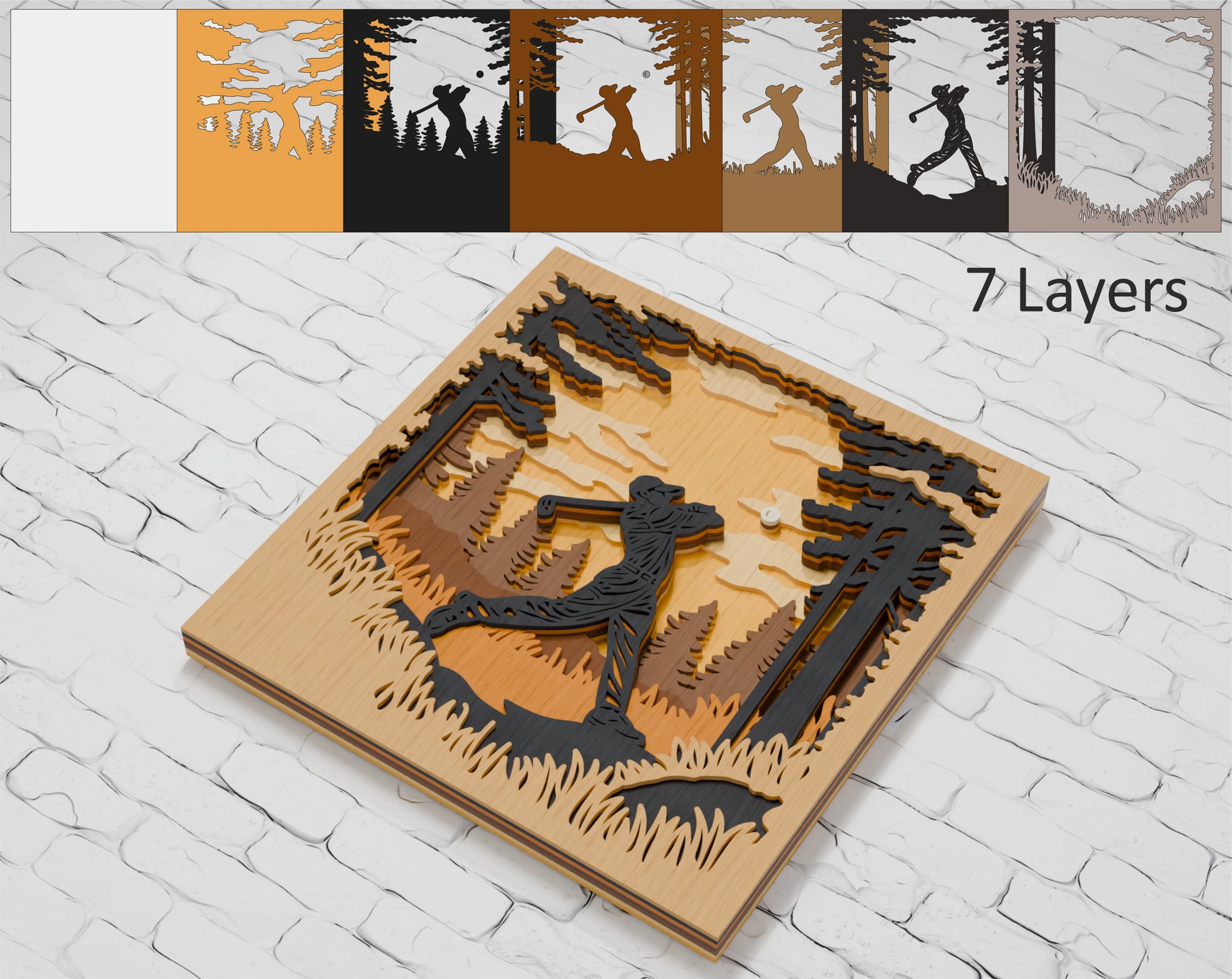 Layered Golf Player SVG digital download Cricut Glowforge