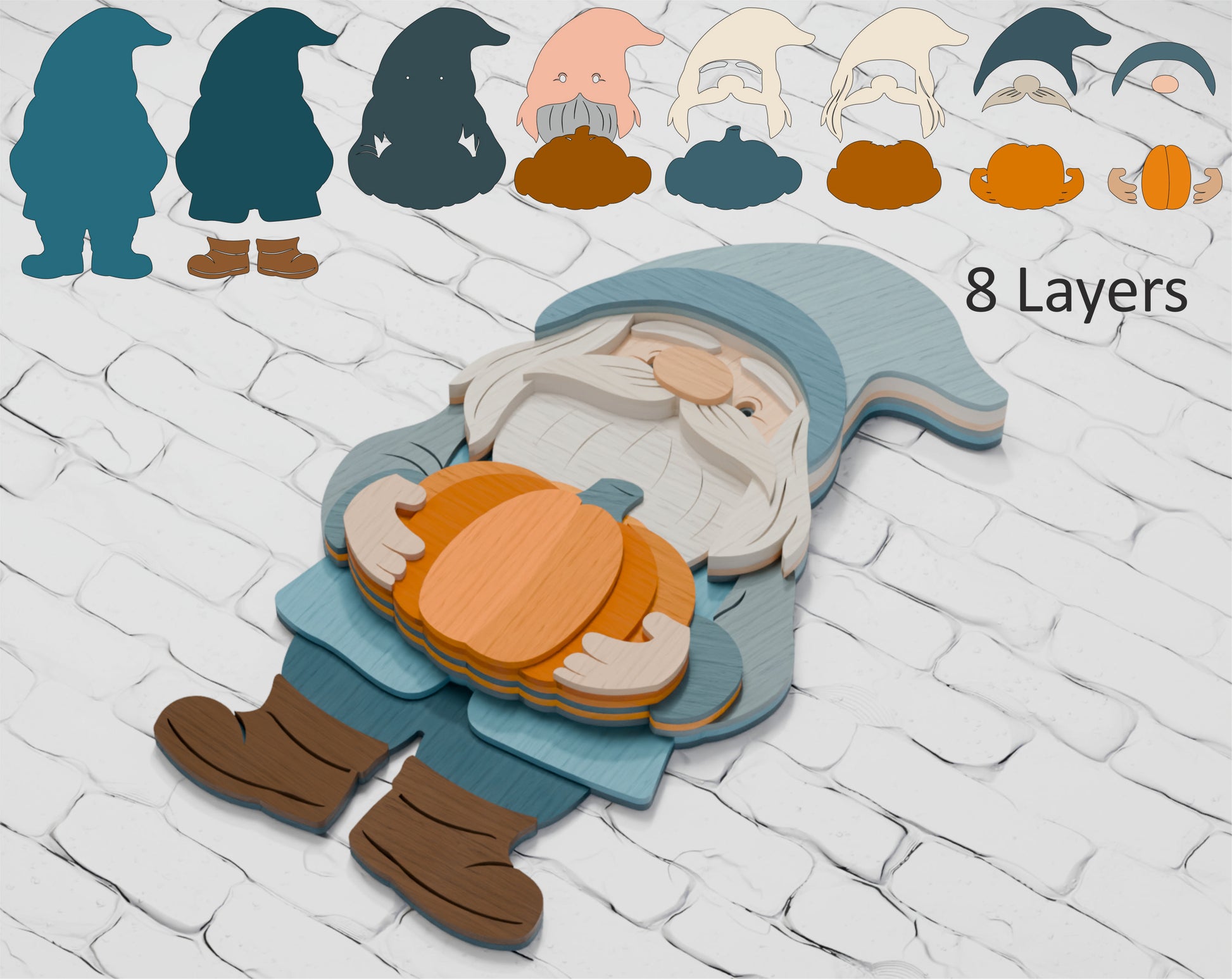 Layered Halloween Gnome SVG digital download Cricut Glowforge