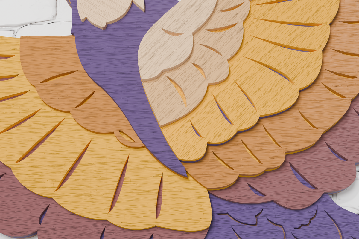 Layered Hummingbird SVG laser cut design for paper plywood