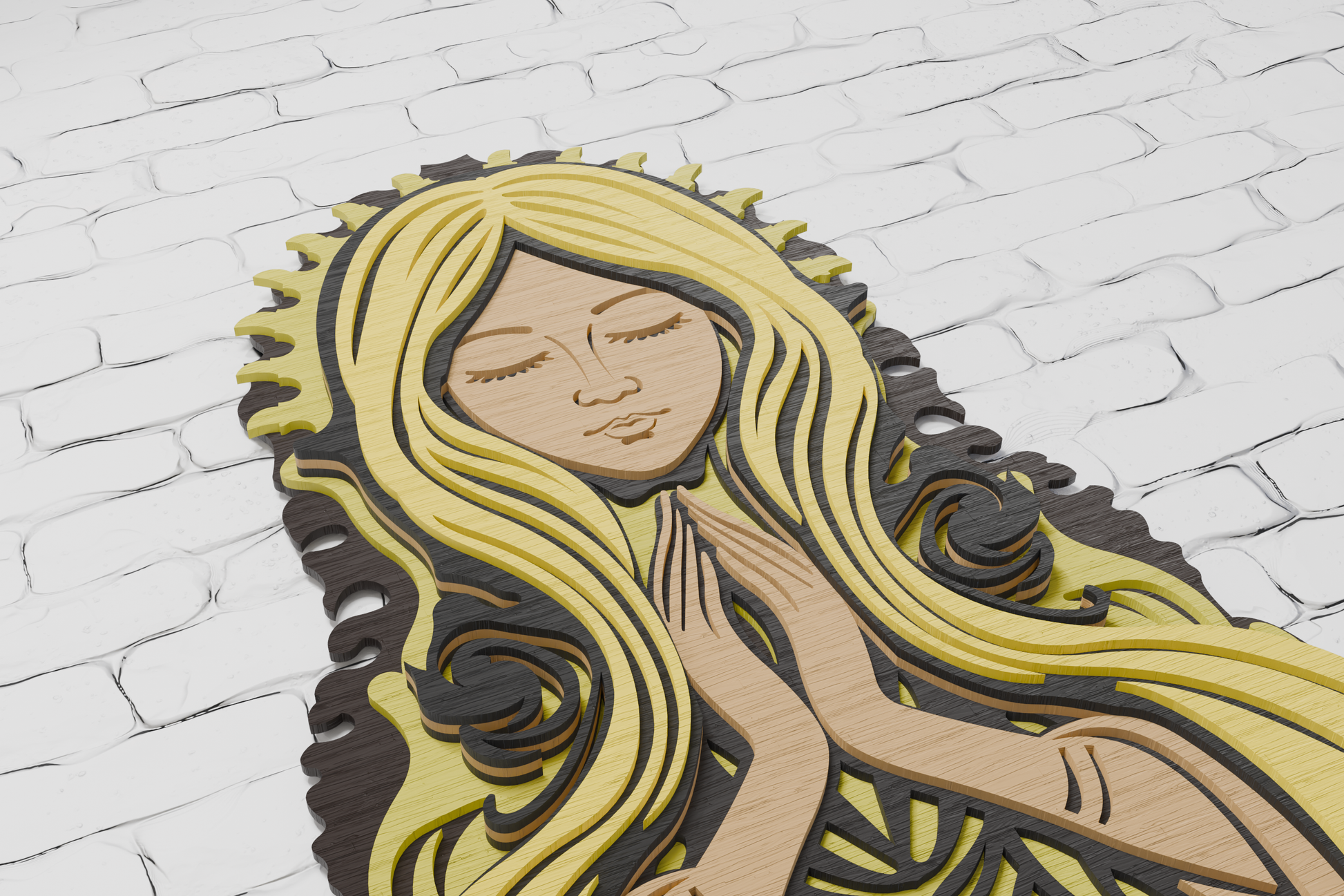 Layered Mother Mary Shadow Box glowforge file

