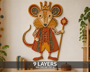 Layered Mouse King Nutcracker SVG laser cut multilayer design