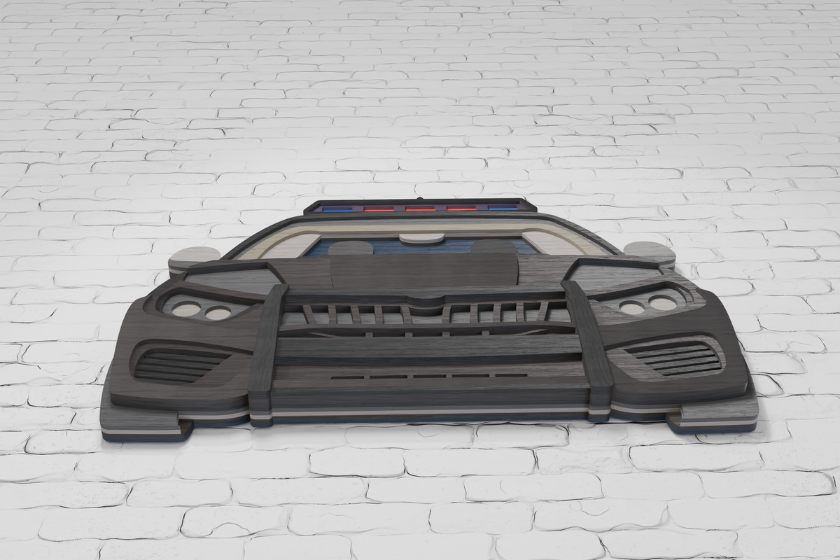 Layered Police Car papercut SVG DXF