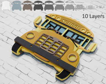 Layered School Bus SVG digital download Cricut Glowforge