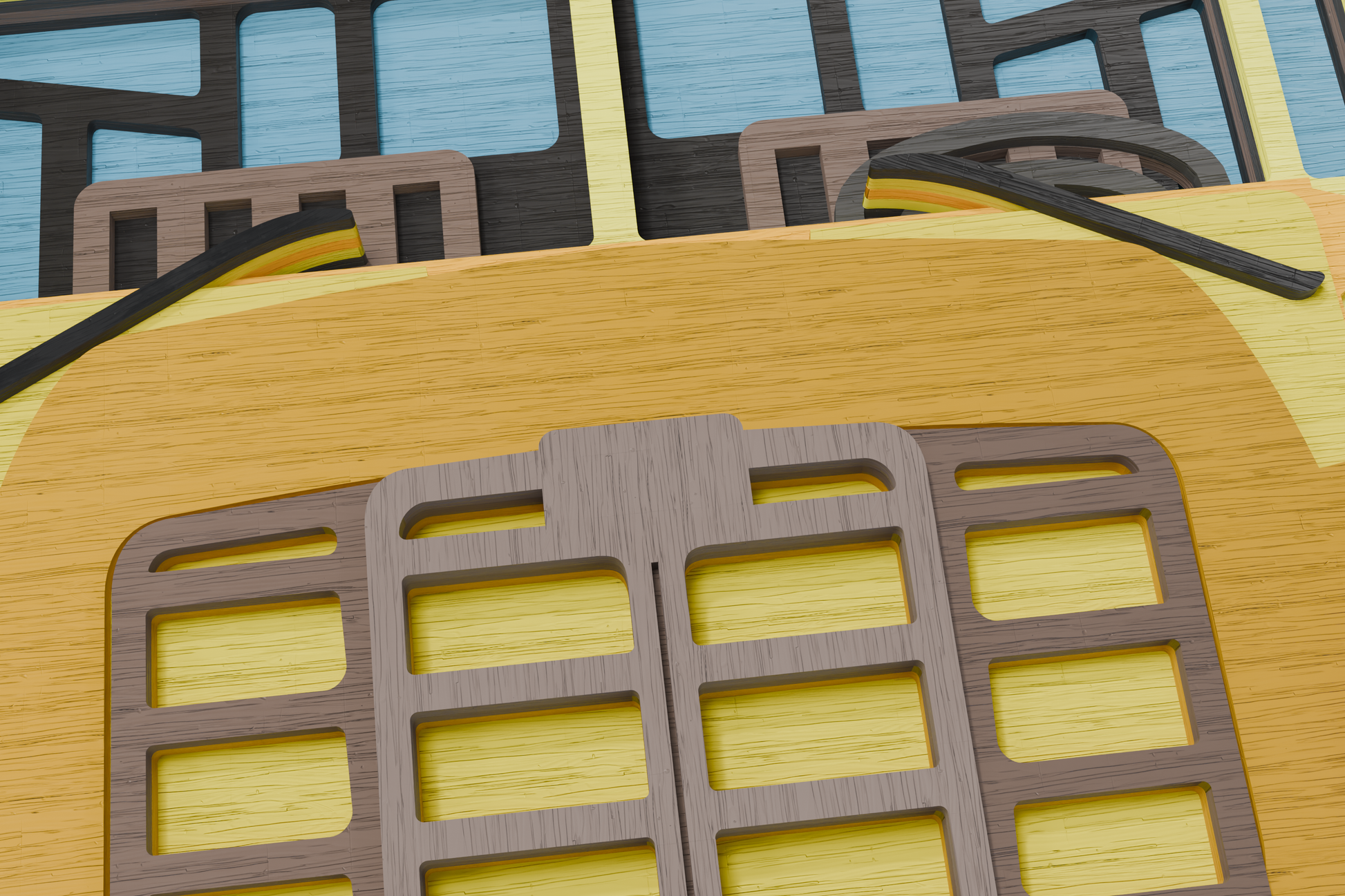 Layered Yellow School Bus SVG laser cut design