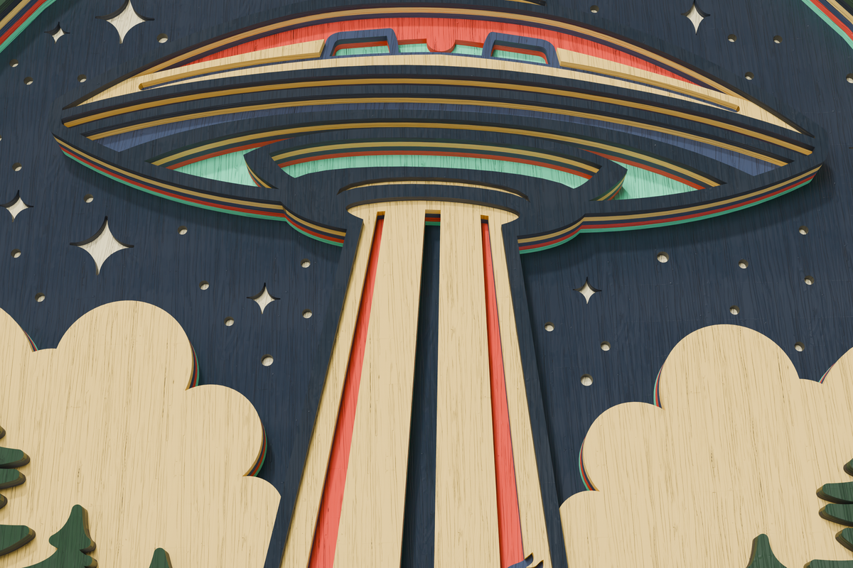 Layered alien UFO design for Cricut maker


