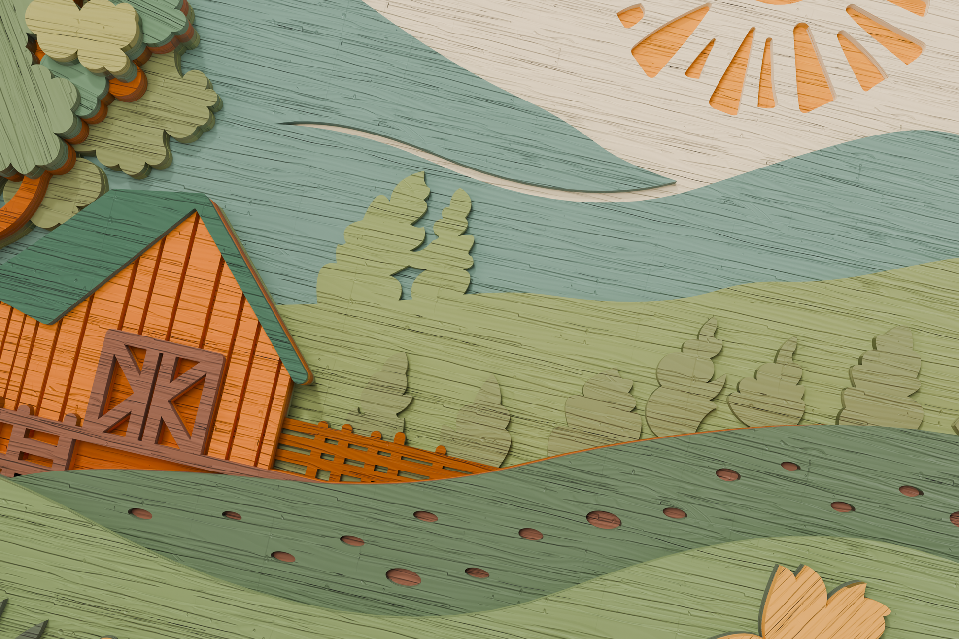 Layered barn scene for Cricut maker


