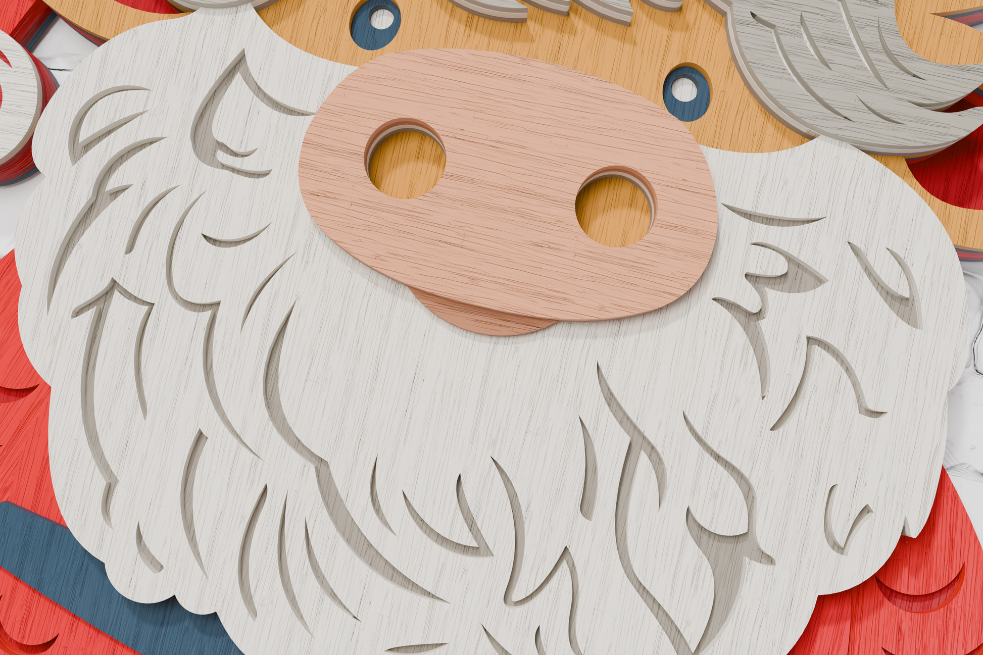 Layered cow ornament laser cut vector

