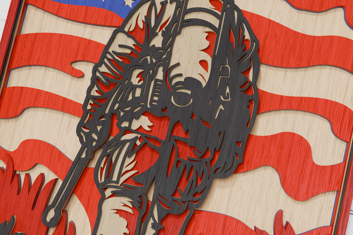 Layered firefighter American flag for Cricut maker

