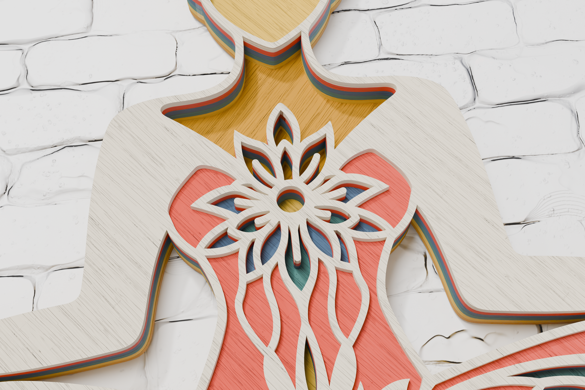 Layered lotus yoga mandala cardboard art project

