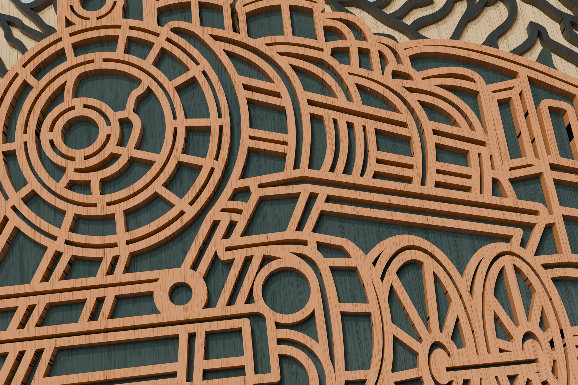 Layered mandala locomotive dxf for plasma cutting

