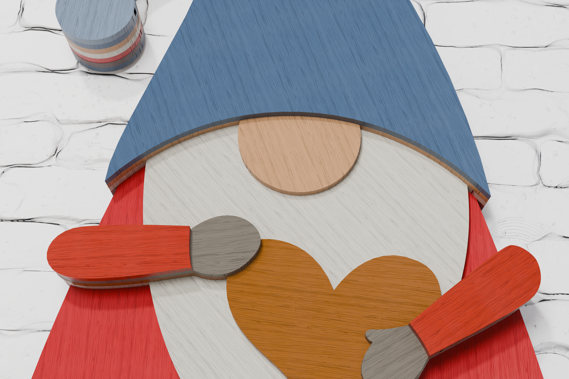 Layered paper craft gnome SVG

