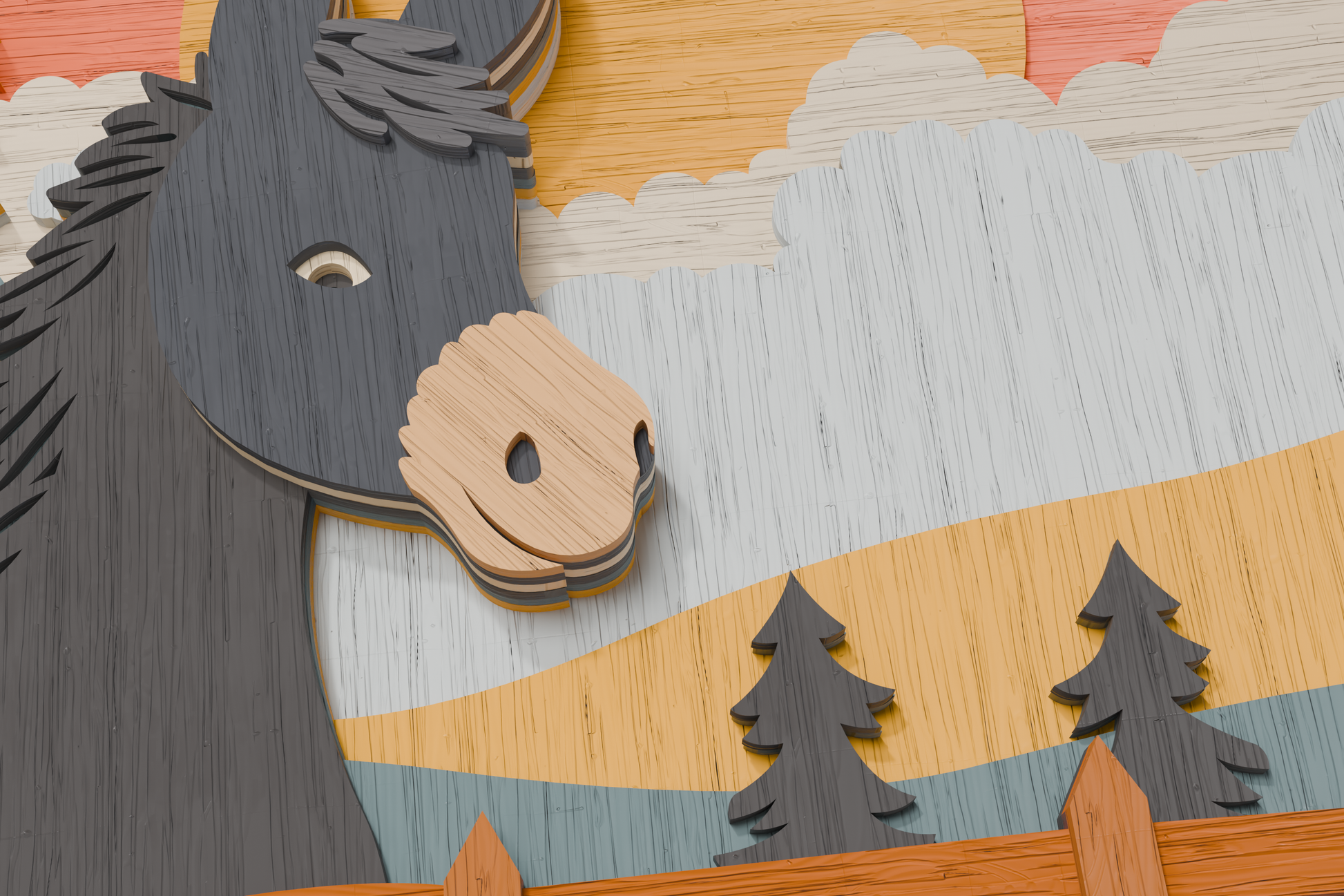 Layered peeking donkey SVG for Silhouette Cameo paper crafts