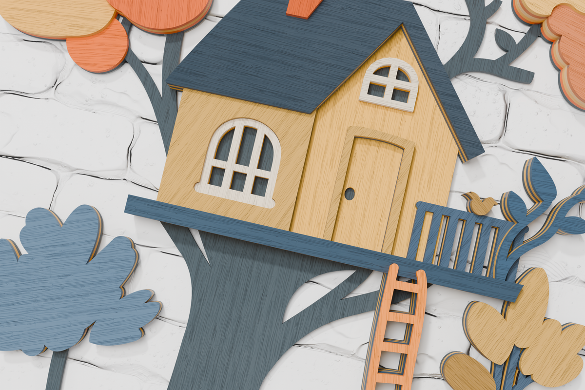 Layered treehouse design for Cricut maker

