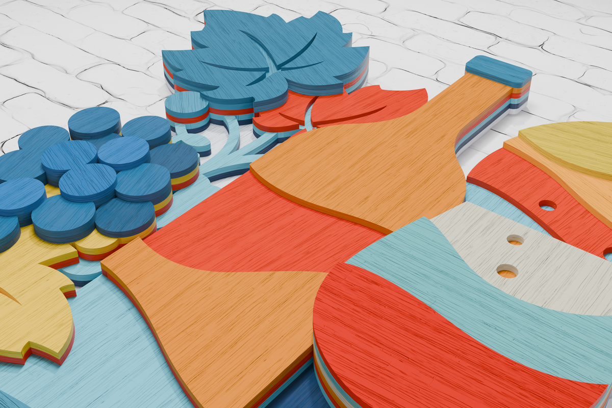 Layered wine theme cut file for Silhouette machines
