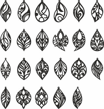 Leaves Earring Svg File Pattern for Glowforge and Laser Cut