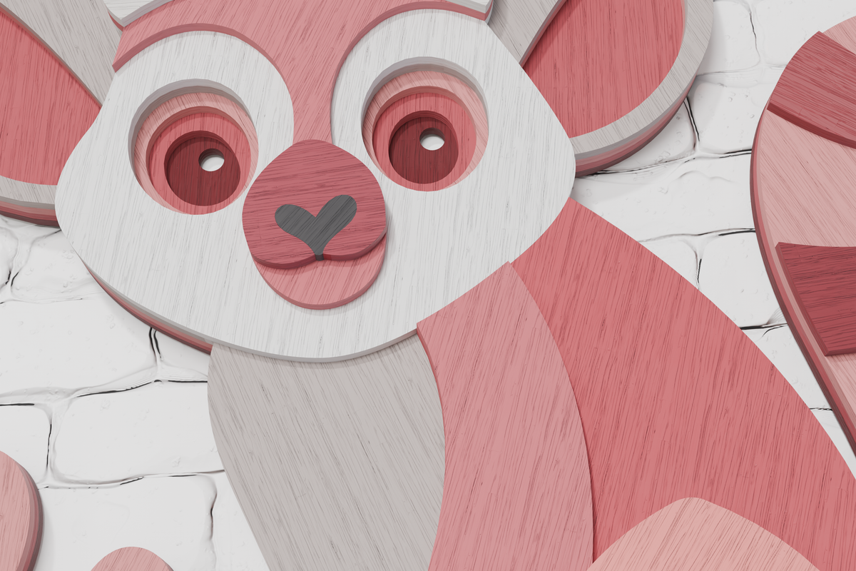 Lemur Christmas Glowforge ready vector file

