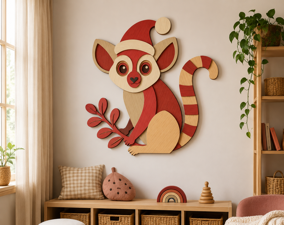 Lemur Christmas SVG bundle with DXF and CDR formats

