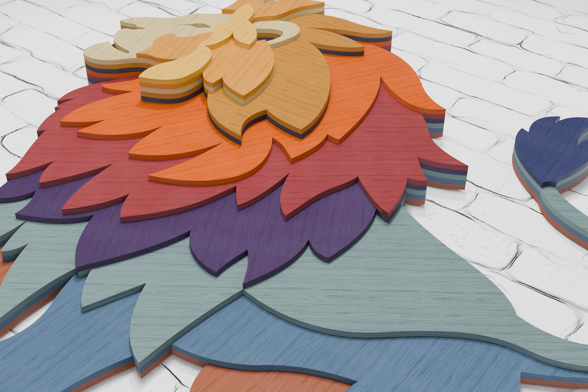 Lion paper craft template SVG AI PDF

