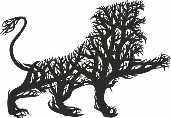 Svg Lion Tree Wall Ornament Decoration Laser Cut Panel