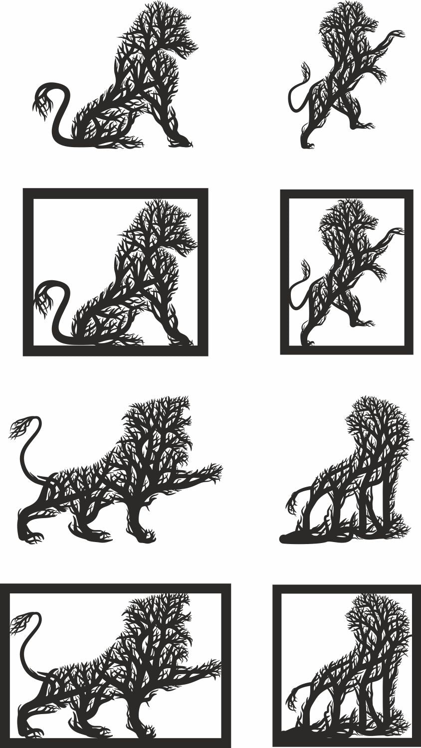 Lion vector design dxf