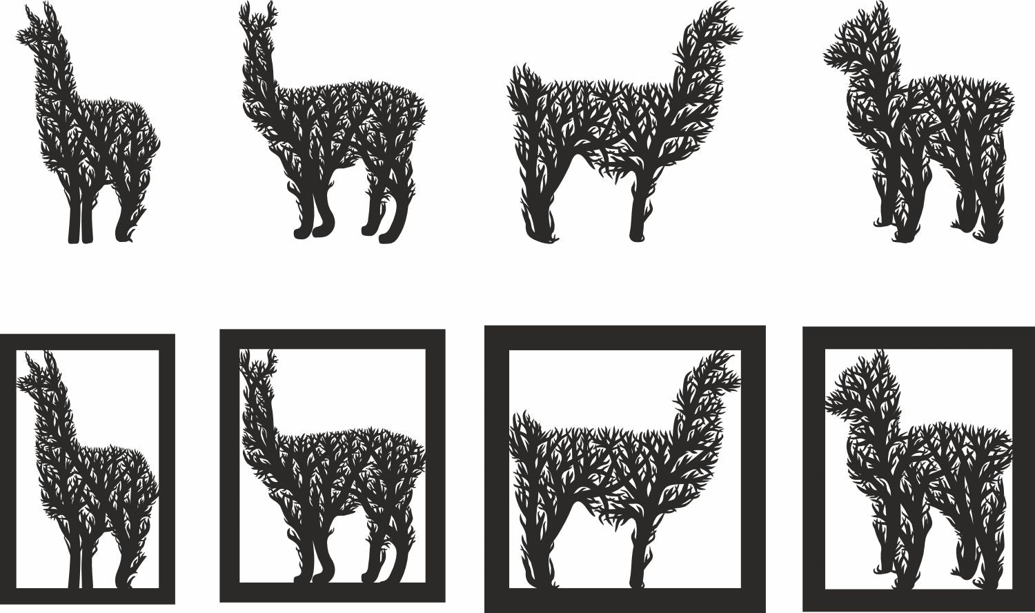 Llama tree glowforge wall panel