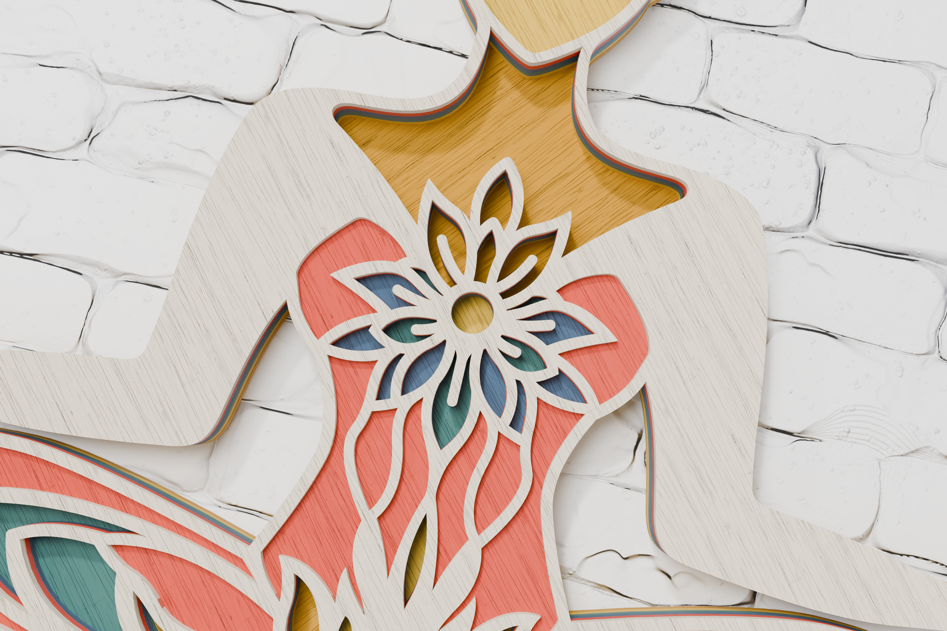 Lotus yoga mandala laser cut SVG for Silhouette

