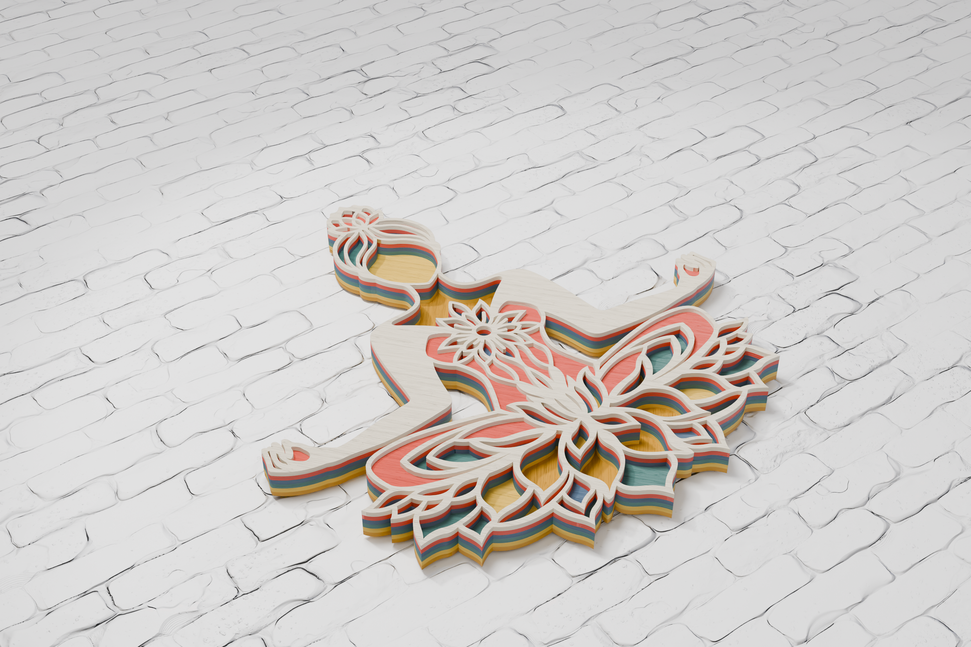 Lotus yoga mandala shadow box PDF DXF CDR AI

