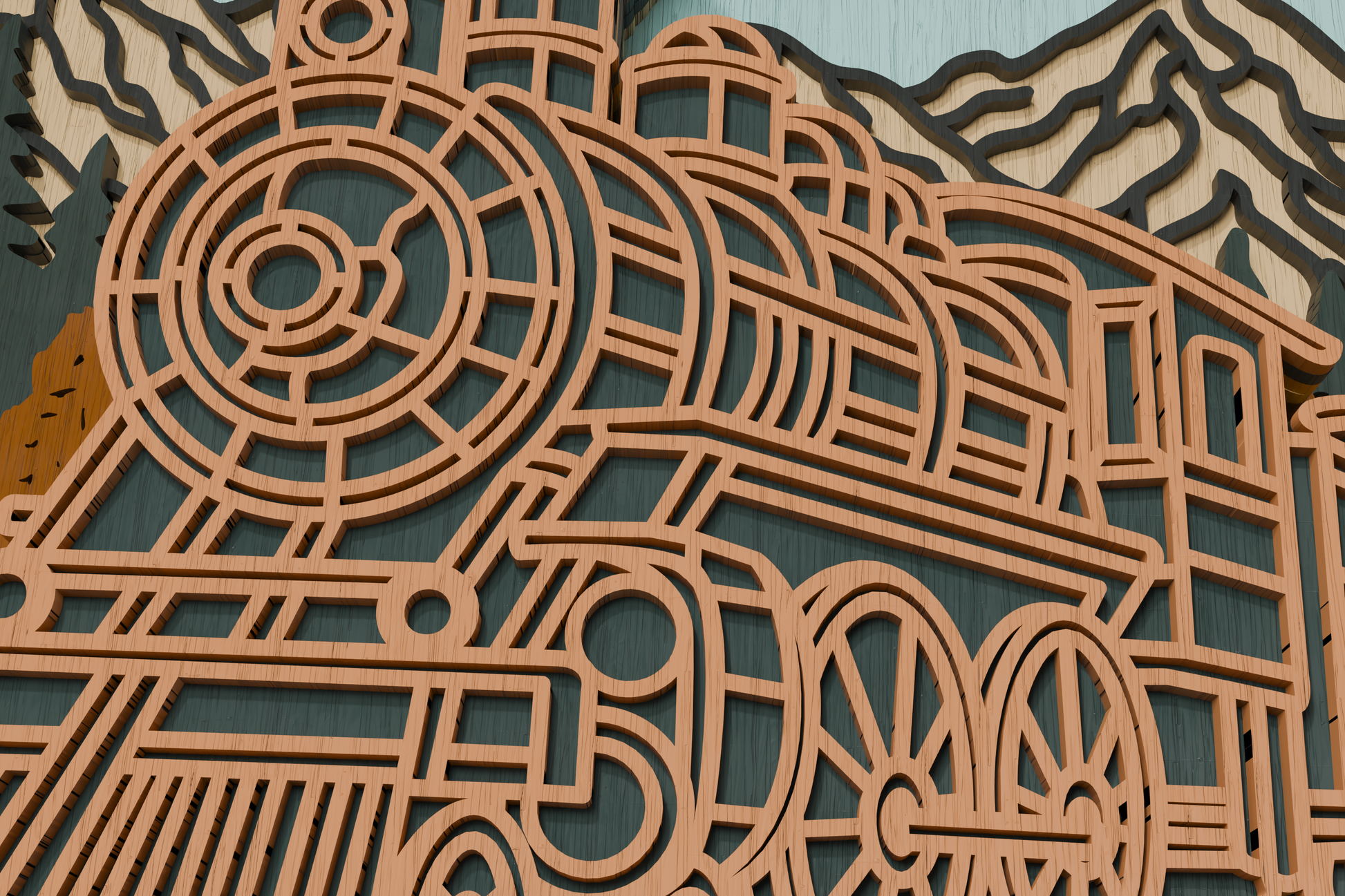Mandala train digital download for Glowforge

