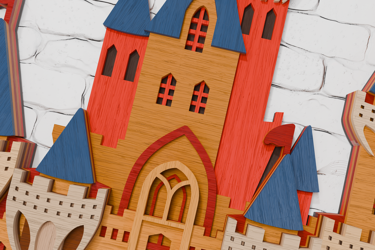 Medieval Castle laser cut SVG for Glowforge xTool