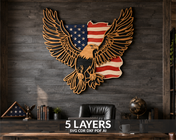 Memorial Day Laser Cut Eagle File
